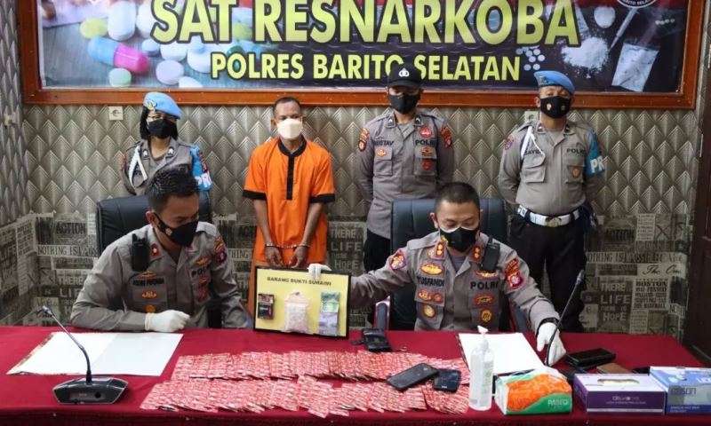 Satresnarkoba Polres Barsel Tangkap Residivis dan Ribuan Obat Terlarang