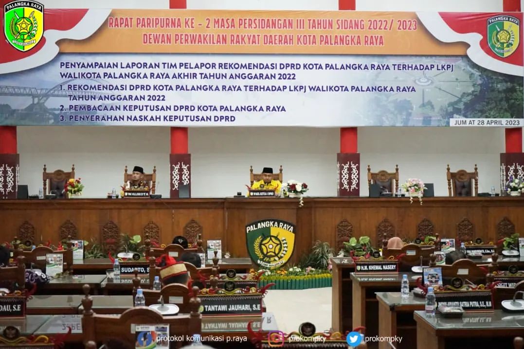 Wali Kota Palangka Raya, Fairid Naparin menghadiri Rapat Paripurna ke-2 Masa Persidangan III Tahun Sidang 2022/2023, yan…