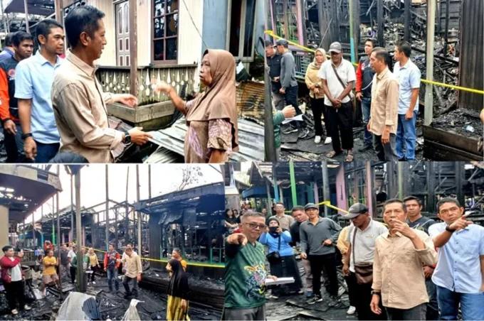 Sekda Barut Tinjau Kebakaran